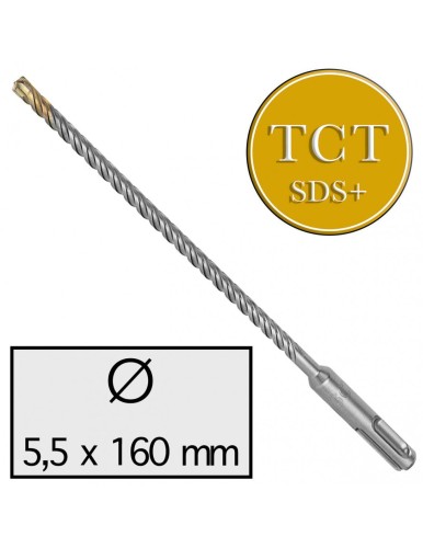 5,5 x 160 mm Wiertło do betonu udarowe 4-ostrzowe z Chwytem SDS Plus