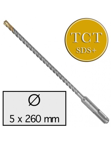 5 x 260 mm Wiertło do betonu udarowe 4-ostrzowe z Chwytem SDS Plus