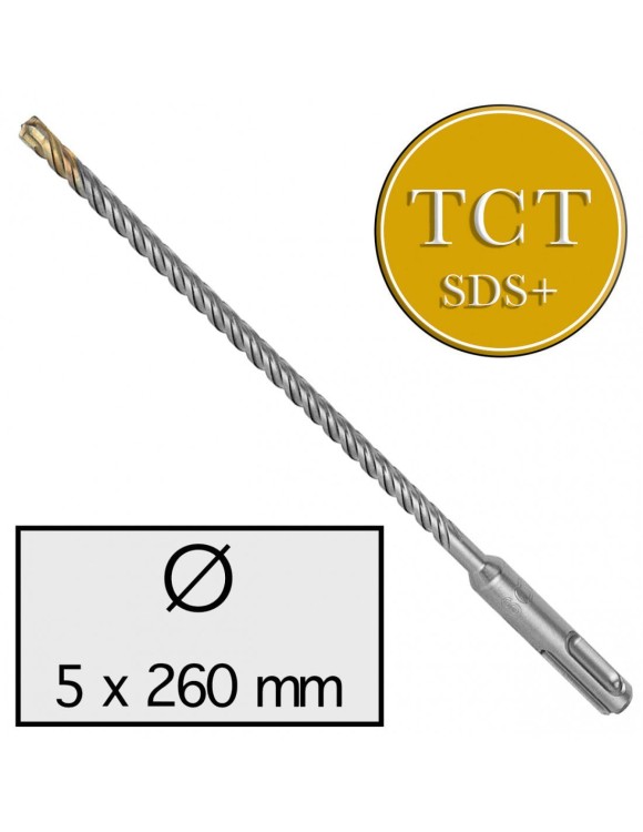 5 x 260 mm Wiertło do betonu udarowe 4-ostrzowe z Chwytem SDS Plus