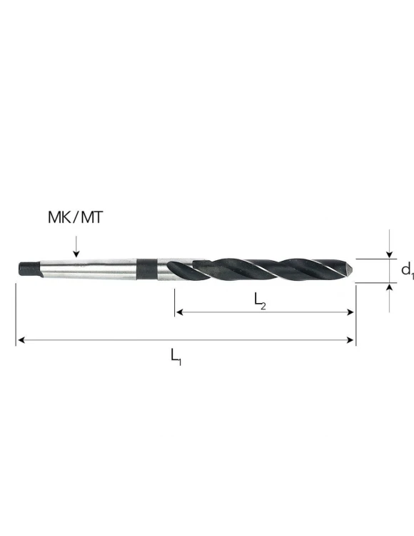 Fi 24,5 mm Wiertło do metalu NWKc HSS DIN 345 Stożek Morse'a SZLIFOWANE