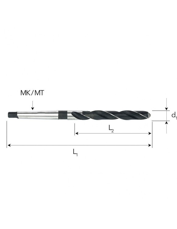 Fi 16 mm Wiertło do metalu NWKc HSS DIN 345 Stożek Morse'a SZLIFOWANE