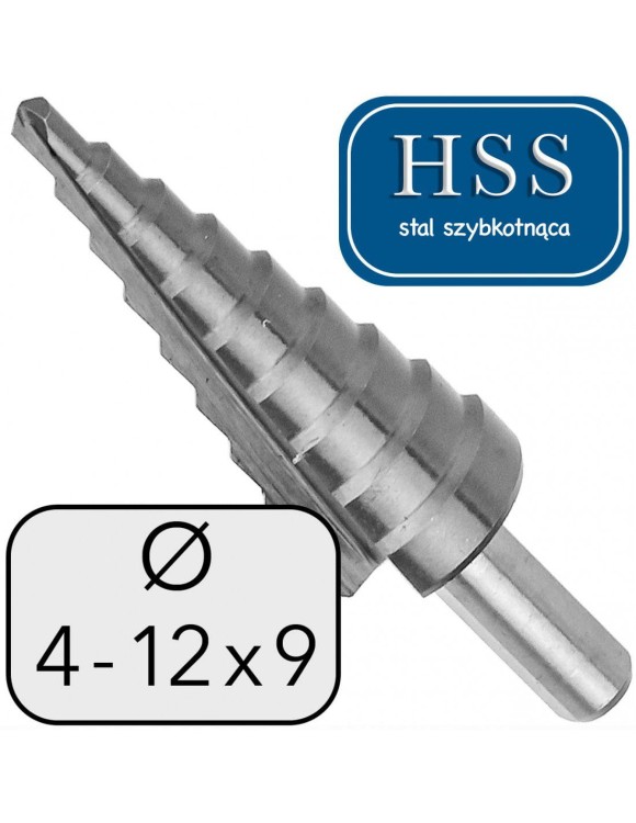 4-12 mm Wiertło stopniowe stożkowe HSS Proste
