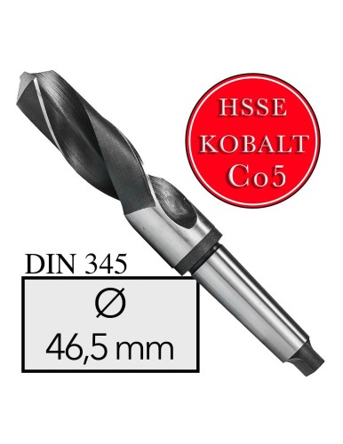 FI 46,5 mm Wiertło Do Metalu NWKc HSSE Co5 DIN 345 Stożek Morse'a MT4 Professional