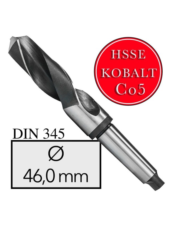 FI 46 mm Wiertło Do Metalu NWKc HSSE Co5 DIN 345 Stożek Morse'a MT4 Professional