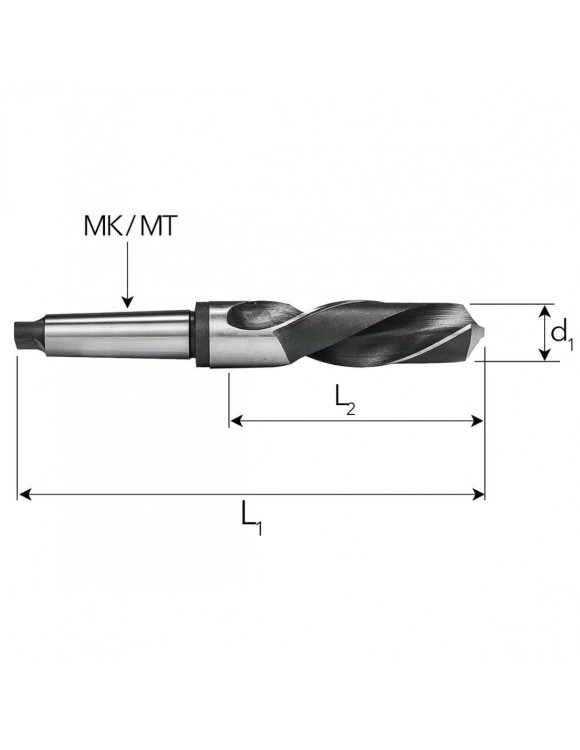 FI 43,5 mm Wiertło Do Metalu NWKc HSSE Co5 DIN 345 Stożek Morse'a MT4 Professional