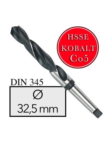 FI 32,5 mm Wiertło Do Metalu NWKc HSSE Co5 DIN 345 Stożek Morse'a MT4 Professional