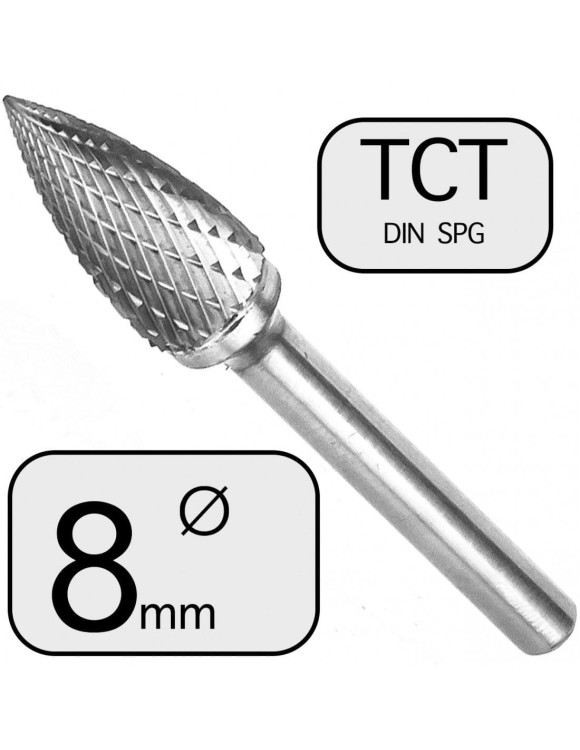 8 mm Pilnik Obrotowy SPG TCT Ostrołukowy Professional