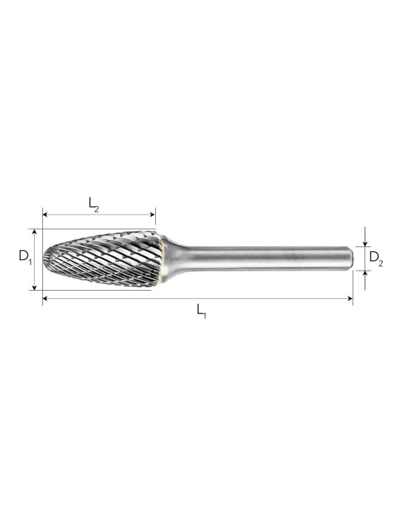 10 mm Pilnik Obrotowy RBF TCT Ostrołukowy Zaokrąglony Professional