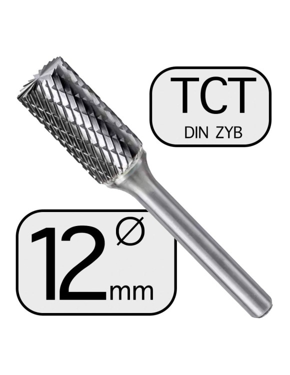 12 mm Pilnik Frez Obrotowy ZYB do metalu Węglik Professional