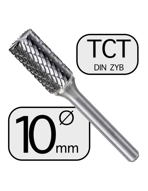 10 mm Pilnik Frez Obrotowy ZYB do metalu Węglik Professional
