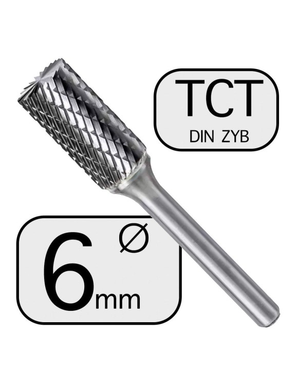 6 mm Pilnik Frez Obrotowy ZYB do metalu Węglik Professional