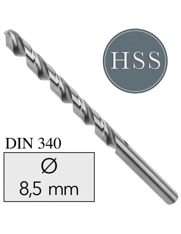8,5 x 165 mm Wiertło długie do metalu HSS NWKb DIN 340 Professional