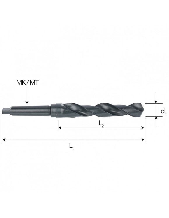 Fi 48 mm Wiertło do metalu NWKc HSS DIN 345 Stożek Morse'a FREZOWANE