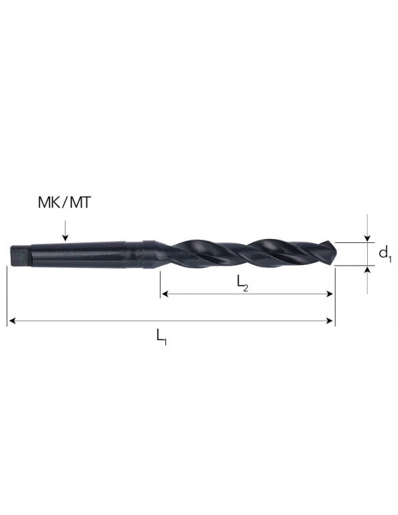 Fi 29,25 mm Wiertło do metalu NWKc HSS DIN 345 Stożek Morse'a FREZOWANE