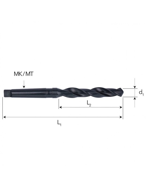 Fi 24 mm Wiertło do metalu NWKc HSS DIN 345 Stożek Morse'a FREZOWANE