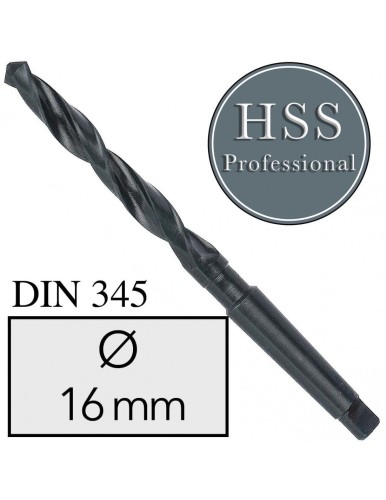 Fi 16 mm Wiertło do metalu NWKc HSS DIN 345 Stożek Morse'a FREZOWANE