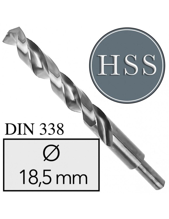 FI 18,5 mm Wiertło do metalu DIN338 HSS Podtaczane