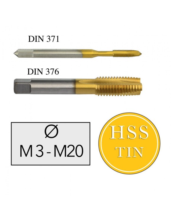 M10x1,5 Gwintownik Maszynowy HSS TIN DIN 371 Prosty