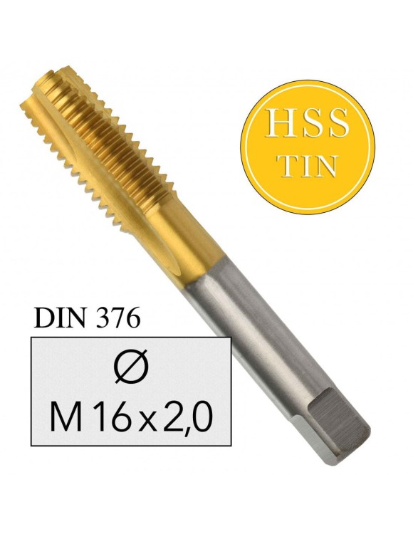 M16x2,0 Gwintownik Maszynowy HSS TIN DIN 376 Prosty