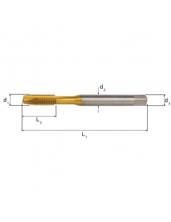 M6x1,0 Gwintownik Maszynowy HSS TIN DIN 371 Prosty