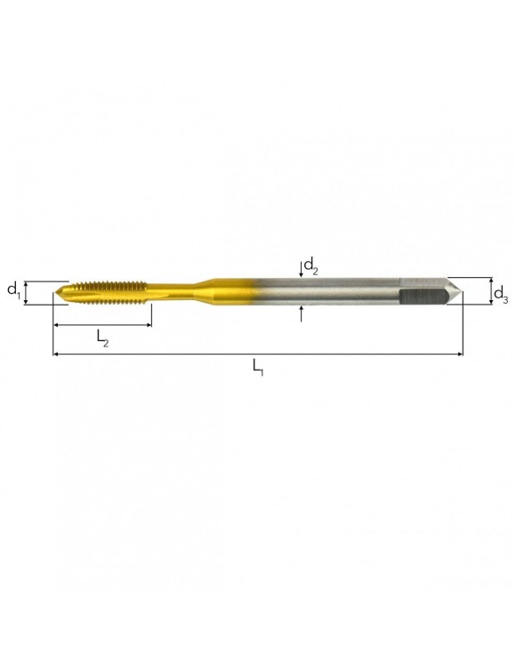M4x0,7 Gwintownik Maszynowy HSS TIN DIN 371 Prosty