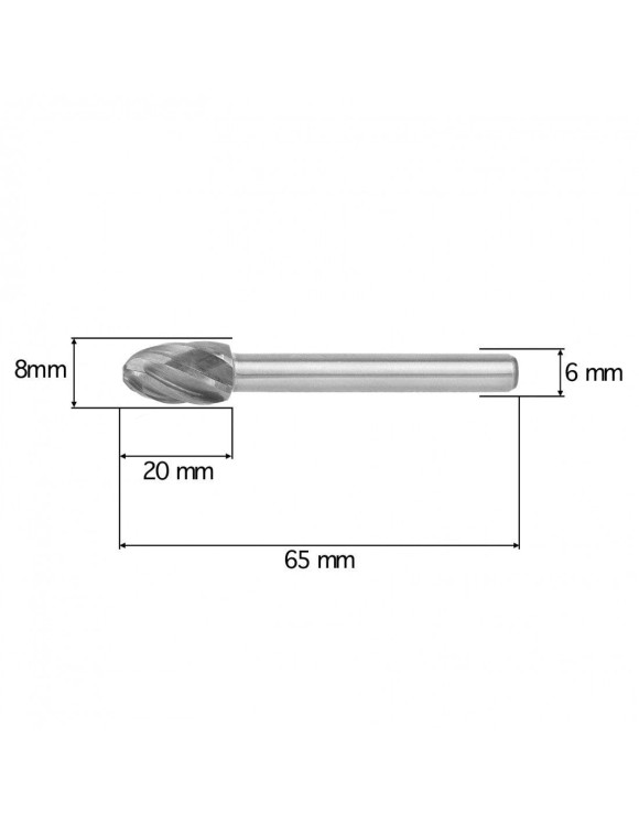 8 mm Pilnik Obrotowy TRE Owalny Aluminium
