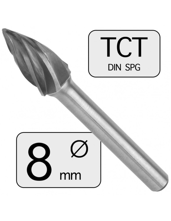 8 mm Pilnik Obrotowy SPG Ostrołukowy Aluminium