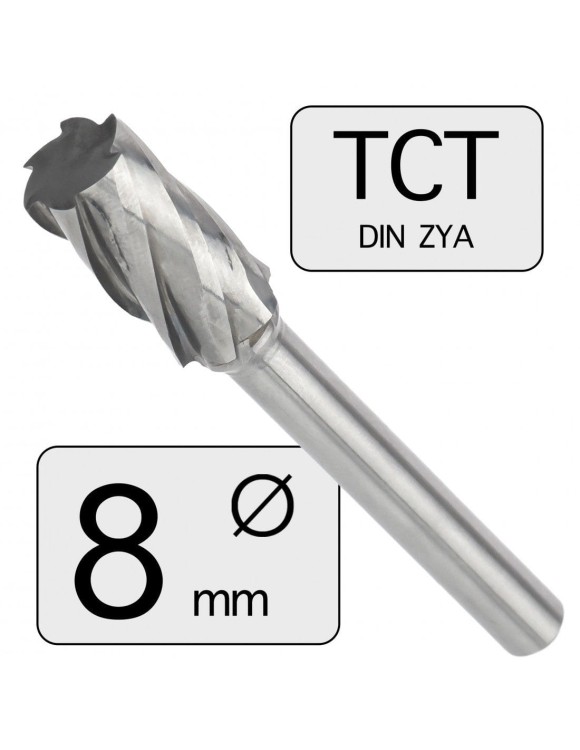 8 mm Pilnik Obrotowy ZYA Walcowy Aluminium