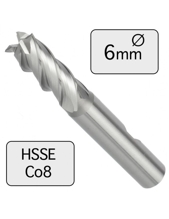 6 x 13 mm Frez trzpieniowy HSSE Co8 krótki