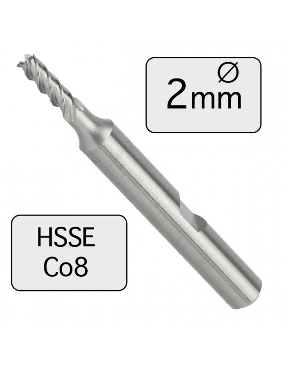 2 x 7 mm Frez trzpieniowy HSSE Co8 krótki