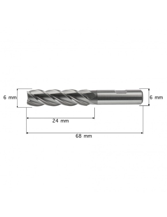 6 x 24 mm Frez trzpieniowy HSSE Co8 długi