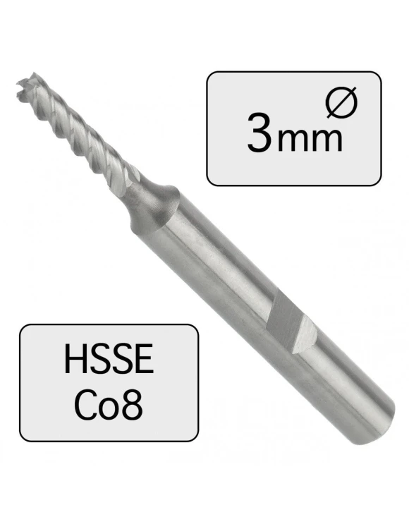 3 x 12 mm Frez trzpieniowy HSSE Co8 długi