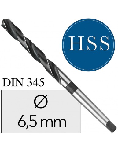 Fi 6,5 mm Wiertło do metalu NWKc HSS DIN 345 Stożek Morse'a SZLIFOWANE