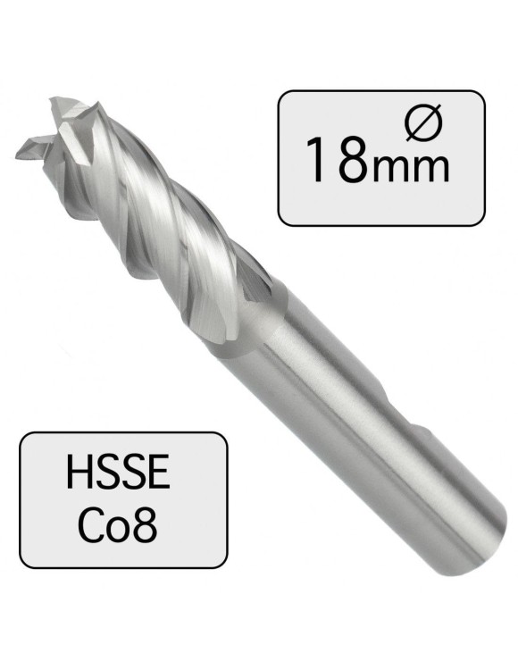 18 x 32 mm Frez trzpieniowy HSSE Co8 krótki
