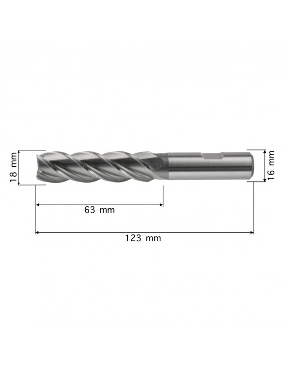 18 x 63 mm Frez trzpieniowy HSSE Co8 długi