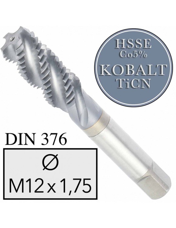 M12x1,75 Gwintownik Maszynowy HSS Co5 TiCN DIN 376 Skrętny