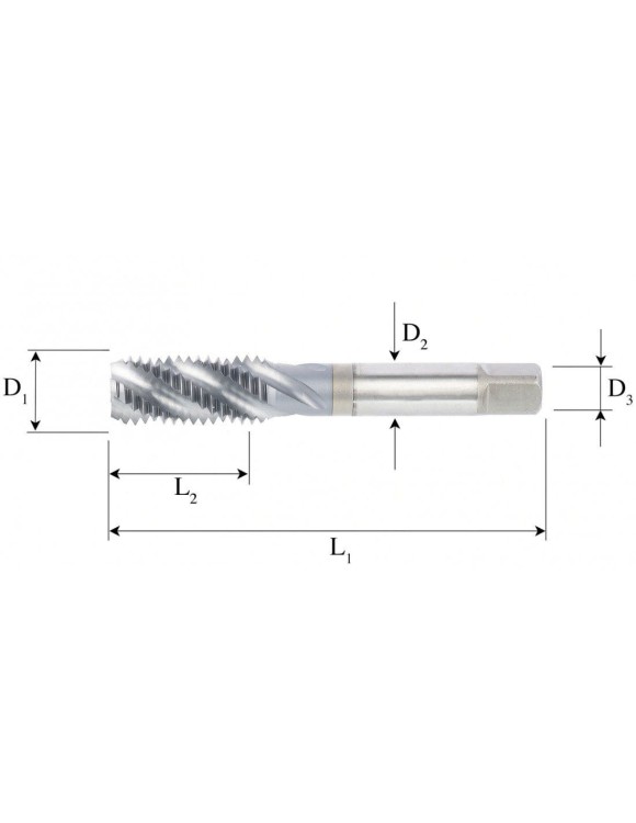 M12x1,75 Gwintownik Maszynowy HSSE Co5 TiCN DIN 376 Skrętny