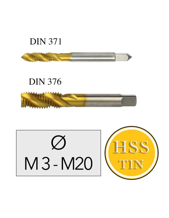 M16x2,0 Gwintownik Maszynowy HSS TIN DIN 376 Skrętny