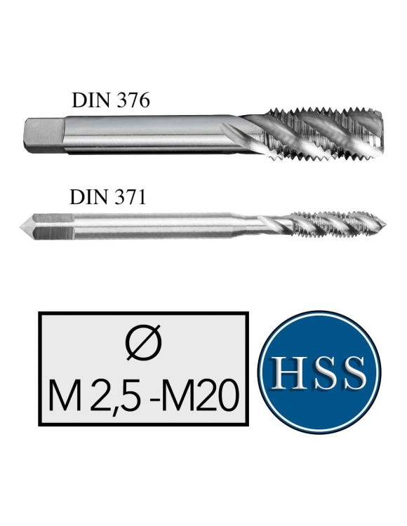M8x1,25 Gwintownik Maszynowy HSS DIN 371 Skrętny