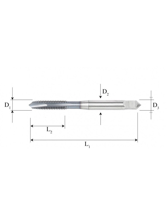 M6x1,0 Gwintownik Maszynowy HSSE Co5 TiCN DIN 371 Prosty