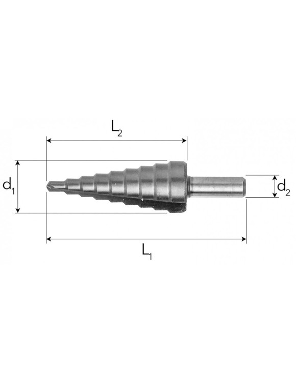 6-38 mm Wiertło stopniowe stożkowe HSS Proste