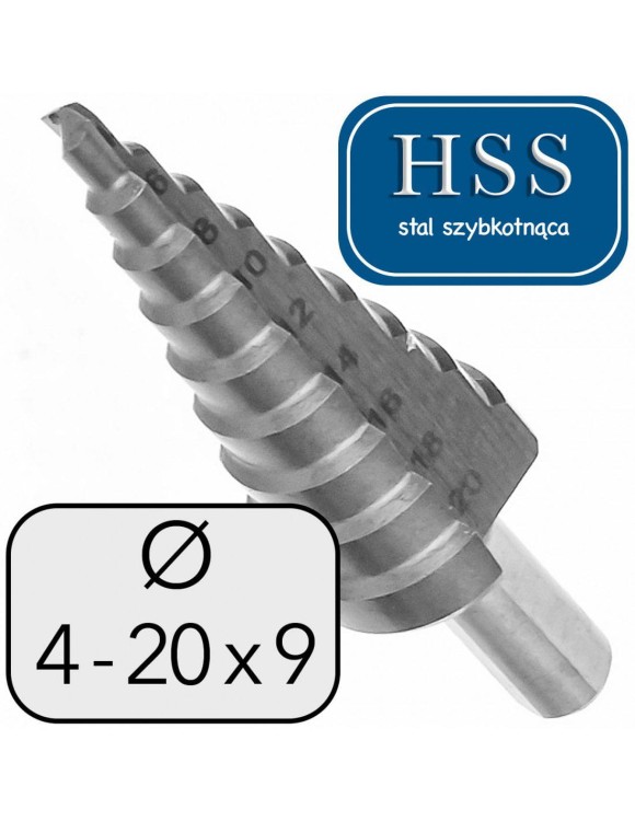 4-20 mm Wiertło stopniowe stożkowe HSS Proste