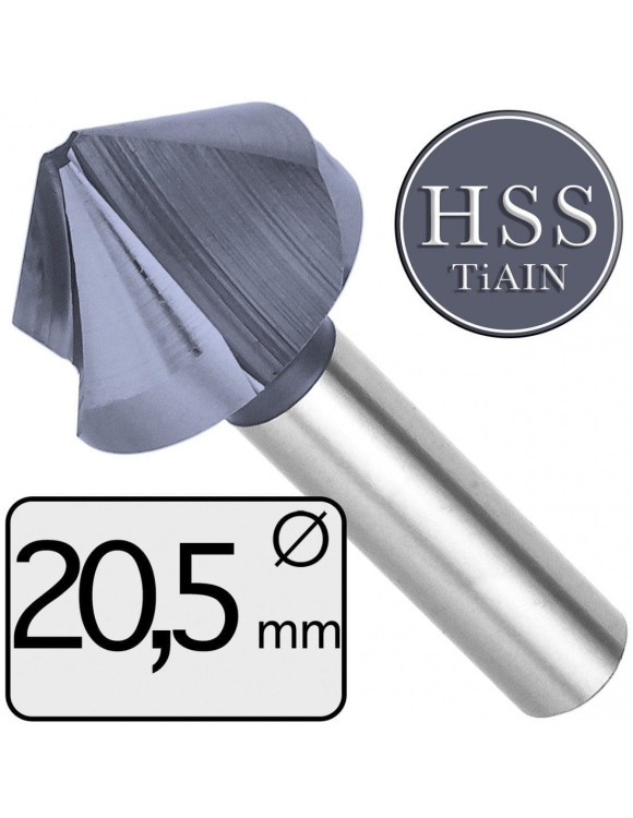 FI 20,5mm Pogłębiacz fazownik stożkowy HSS z powłoką TiAIN DIN 335