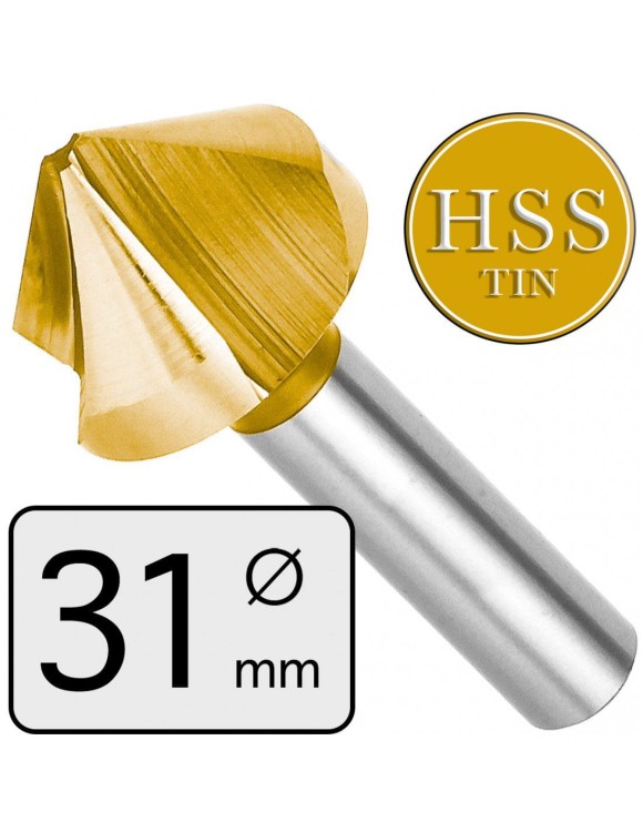 FI 31 mm Pogłębiacz fazownik stożkowy HSS z powłoką TIN DIN 335