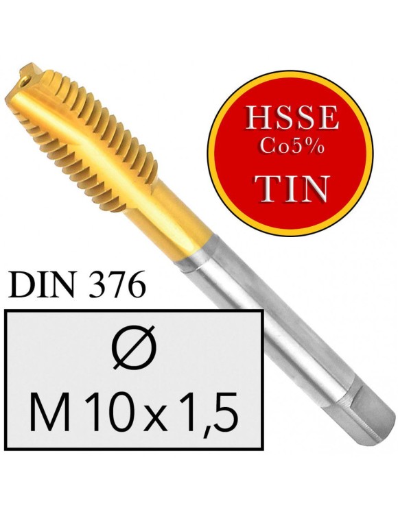 M10x1,5 Gwintownik Maszynowy HSSE Co5 TiN DIN 376 Prosty