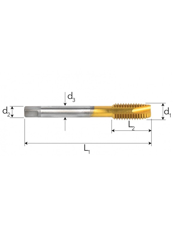 M8x1,25 Gwintownik Maszynowy HSSE Co5 TiN DIN 376 Prosty