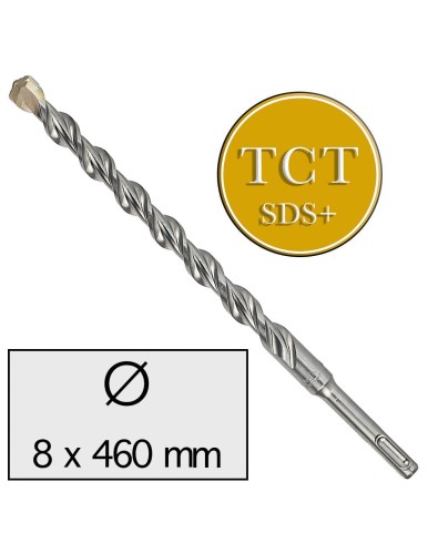 8 x 460 mm Wiertło do betonu udarowe 2-ostrzowe z Chwytem SDS Plus