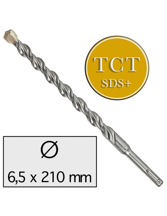 6,5 x 210 mm Wiertło do betonu udarowe 2-ostrzowe z Chwytem SDS Plus