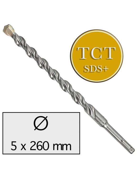 5 x 260 mm Wiertło do betonu udarowe 2-ostrzowe z Chwytem SDS Plus
