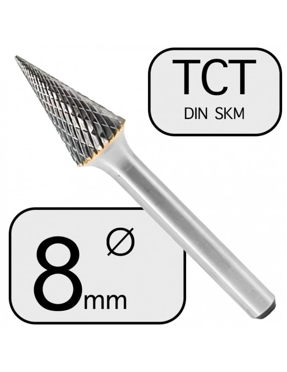8 mm Pilnik Obrotowy HM Stożkowy SKM